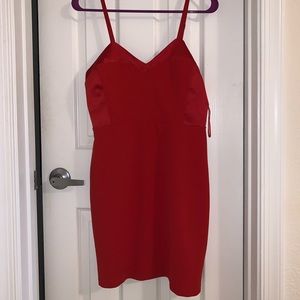 Express Red Satin Detail Sheath Dress - Small ❤️